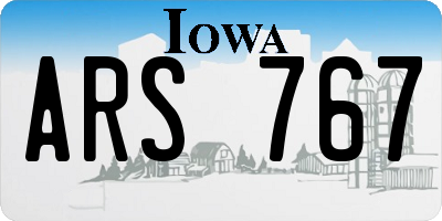 IA license plate ARS767