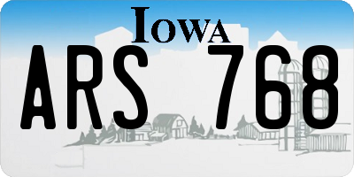 IA license plate ARS768