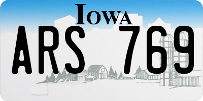 IA license plate ARS769