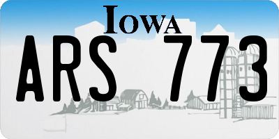 IA license plate ARS773