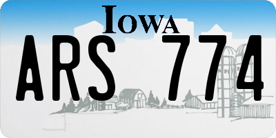 IA license plate ARS774