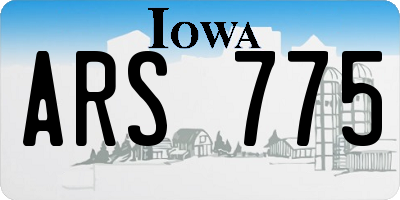IA license plate ARS775