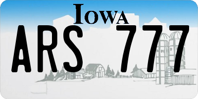 IA license plate ARS777