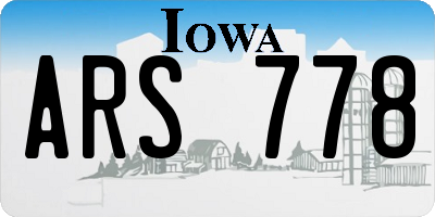 IA license plate ARS778