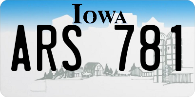 IA license plate ARS781