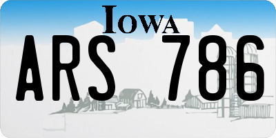 IA license plate ARS786