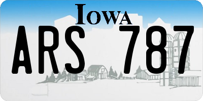 IA license plate ARS787