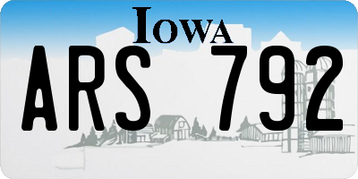 IA license plate ARS792