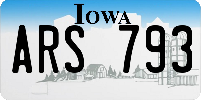 IA license plate ARS793