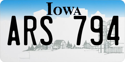 IA license plate ARS794
