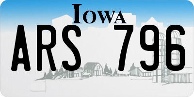 IA license plate ARS796