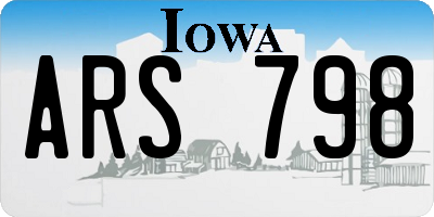 IA license plate ARS798