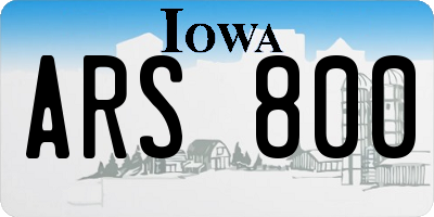 IA license plate ARS800