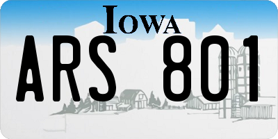 IA license plate ARS801