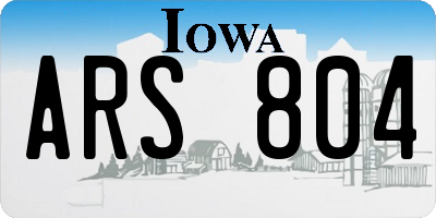 IA license plate ARS804