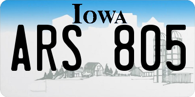 IA license plate ARS805
