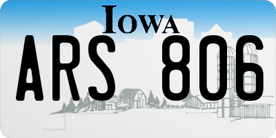 IA license plate ARS806