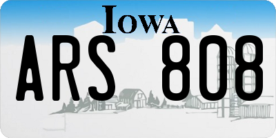IA license plate ARS808