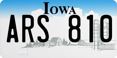 IA license plate ARS810