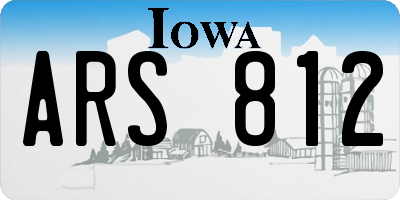 IA license plate ARS812