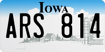 IA license plate ARS814