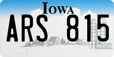 IA license plate ARS815