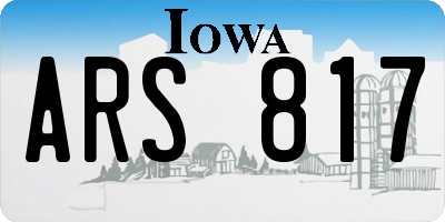 IA license plate ARS817
