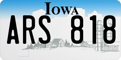 IA license plate ARS818