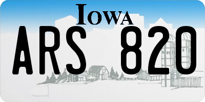 IA license plate ARS820