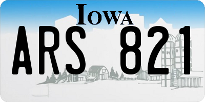 IA license plate ARS821