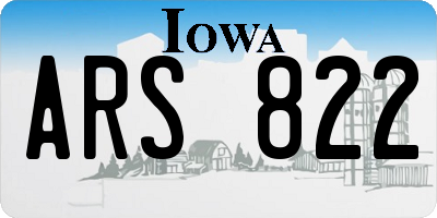 IA license plate ARS822