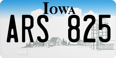 IA license plate ARS825