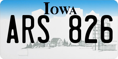 IA license plate ARS826