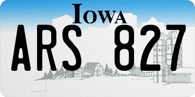 IA license plate ARS827