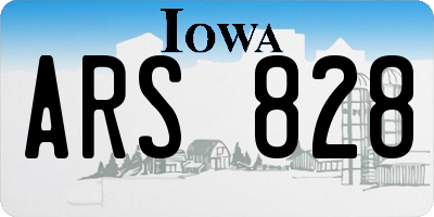 IA license plate ARS828