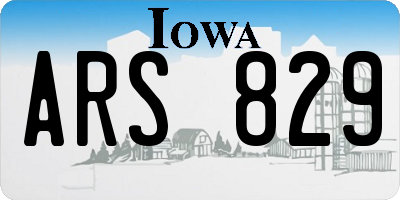 IA license plate ARS829