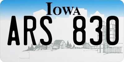 IA license plate ARS830