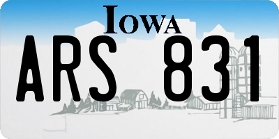 IA license plate ARS831
