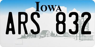 IA license plate ARS832