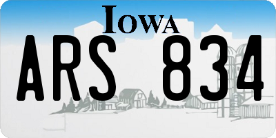 IA license plate ARS834