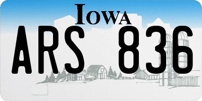 IA license plate ARS836