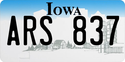 IA license plate ARS837
