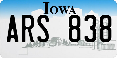 IA license plate ARS838