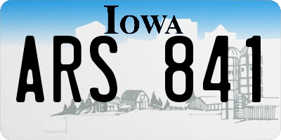 IA license plate ARS841
