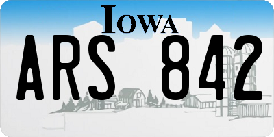 IA license plate ARS842