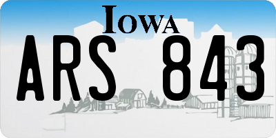 IA license plate ARS843