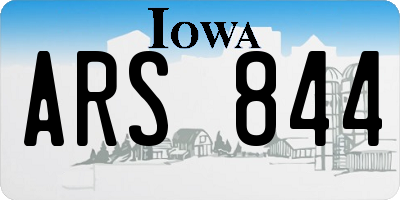 IA license plate ARS844