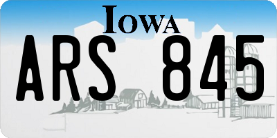 IA license plate ARS845