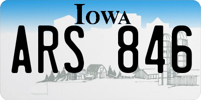 IA license plate ARS846
