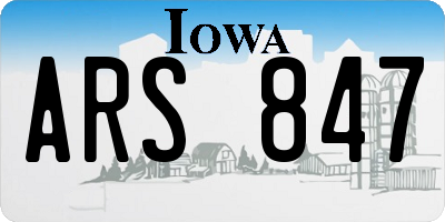 IA license plate ARS847
